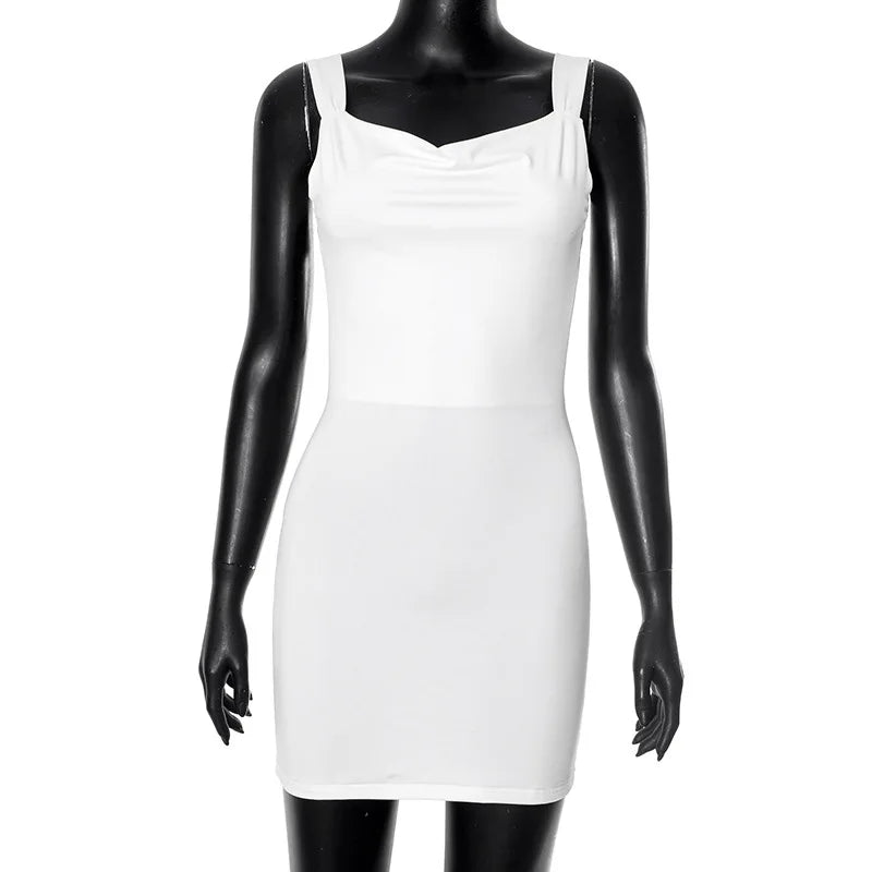 White Bow Backless Mini Dress