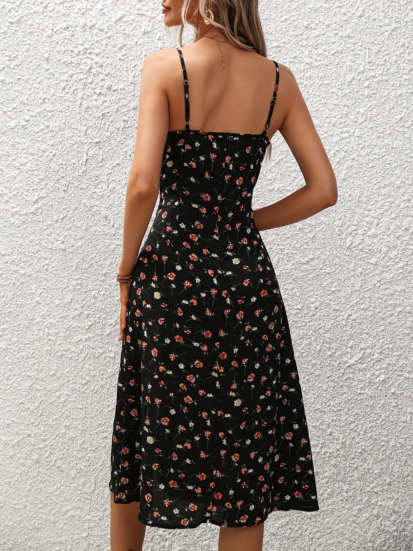 Printed Cami Tie Up Summer Midi Dress