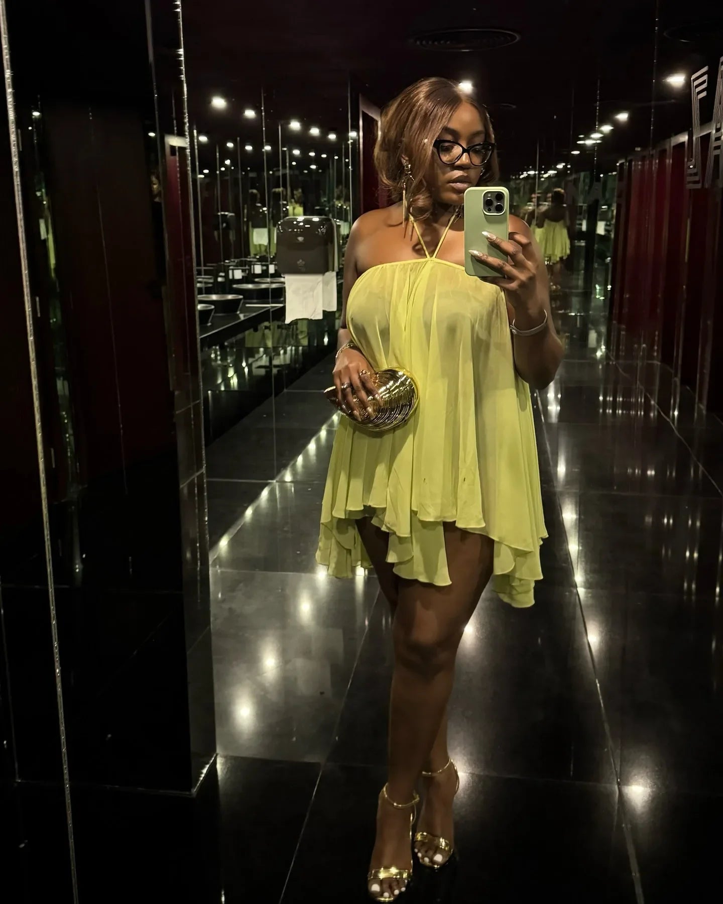 Frill O-Shaped Mini Dress