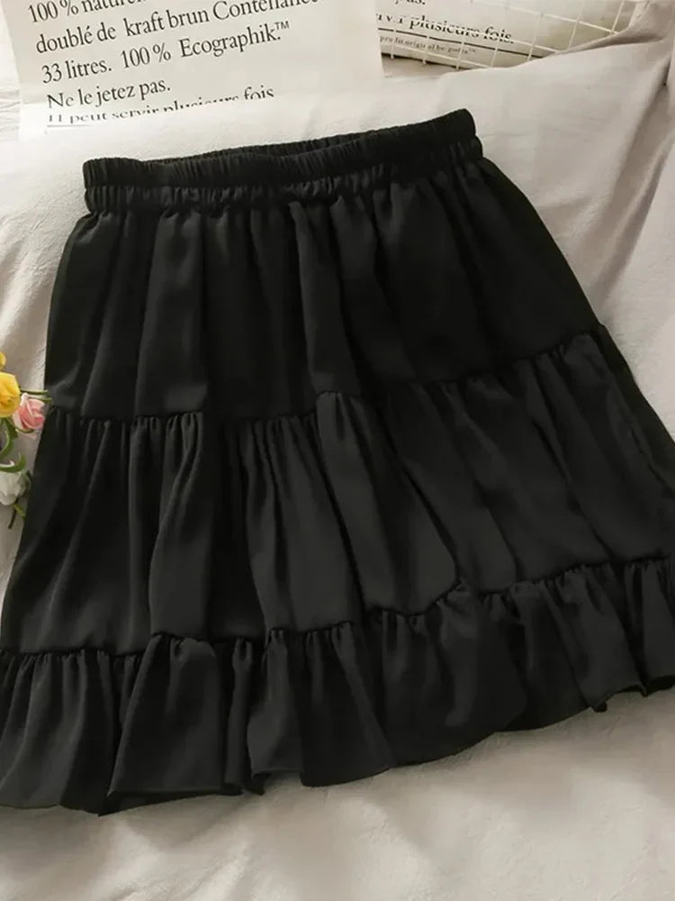 High Waist A-Line Mini Skirt - Casual Knit