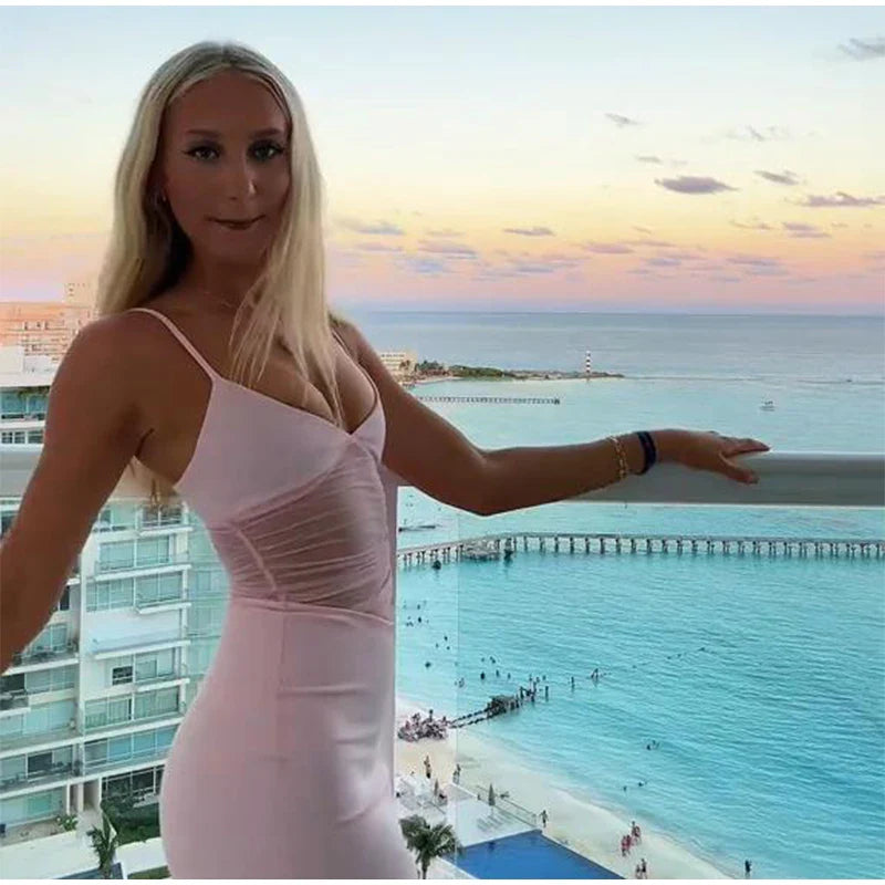 Mesh Strap Maxi Dress