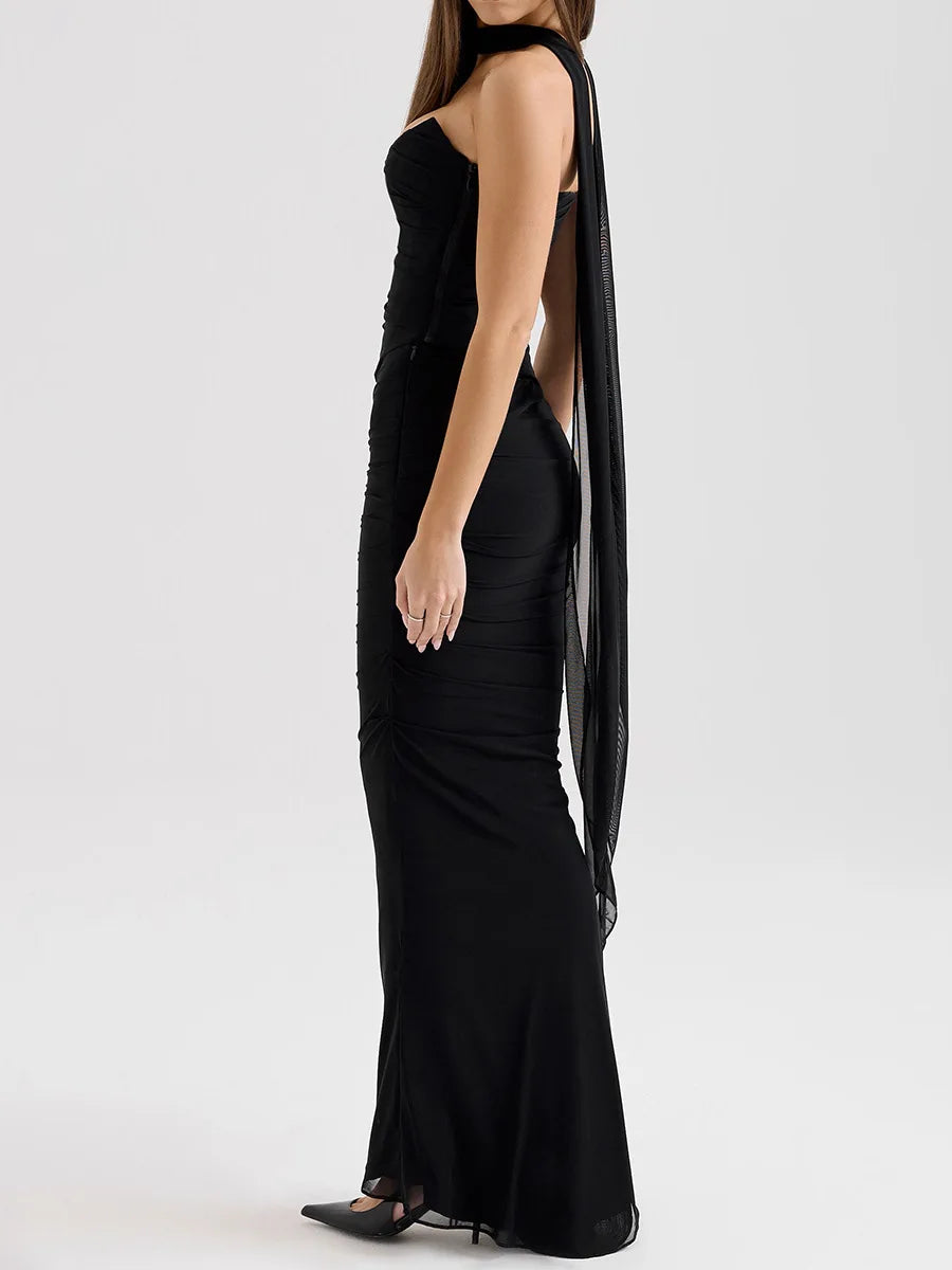Corset Top With Mermaid Long Skirt And Scarf Set