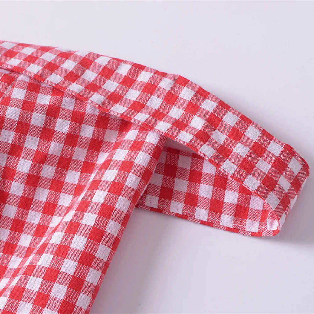 Red Plaid Off-shoulder Mini Dress