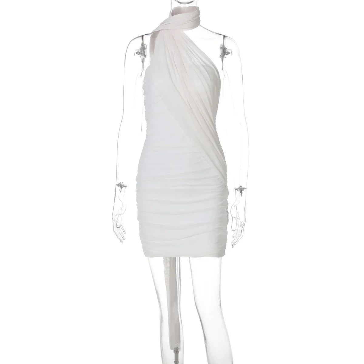 Halter Drape Bodycon Mini Dress