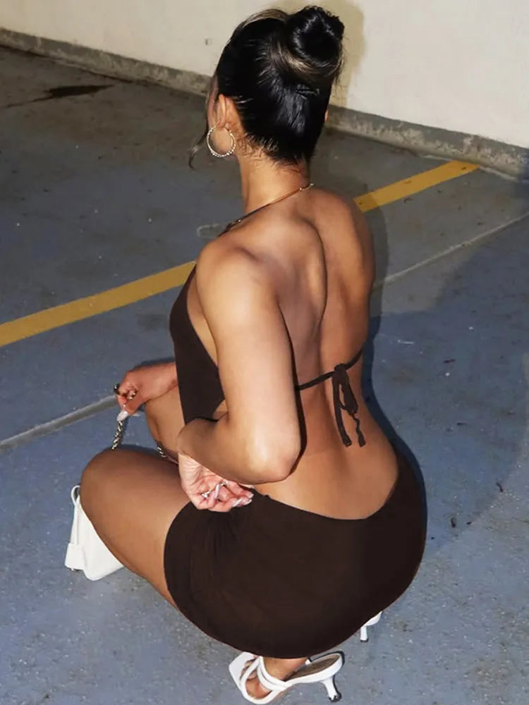 Halter Backless Mini Dress