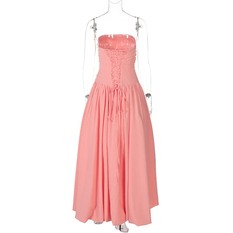 Strapless Puffed Maxi Dress