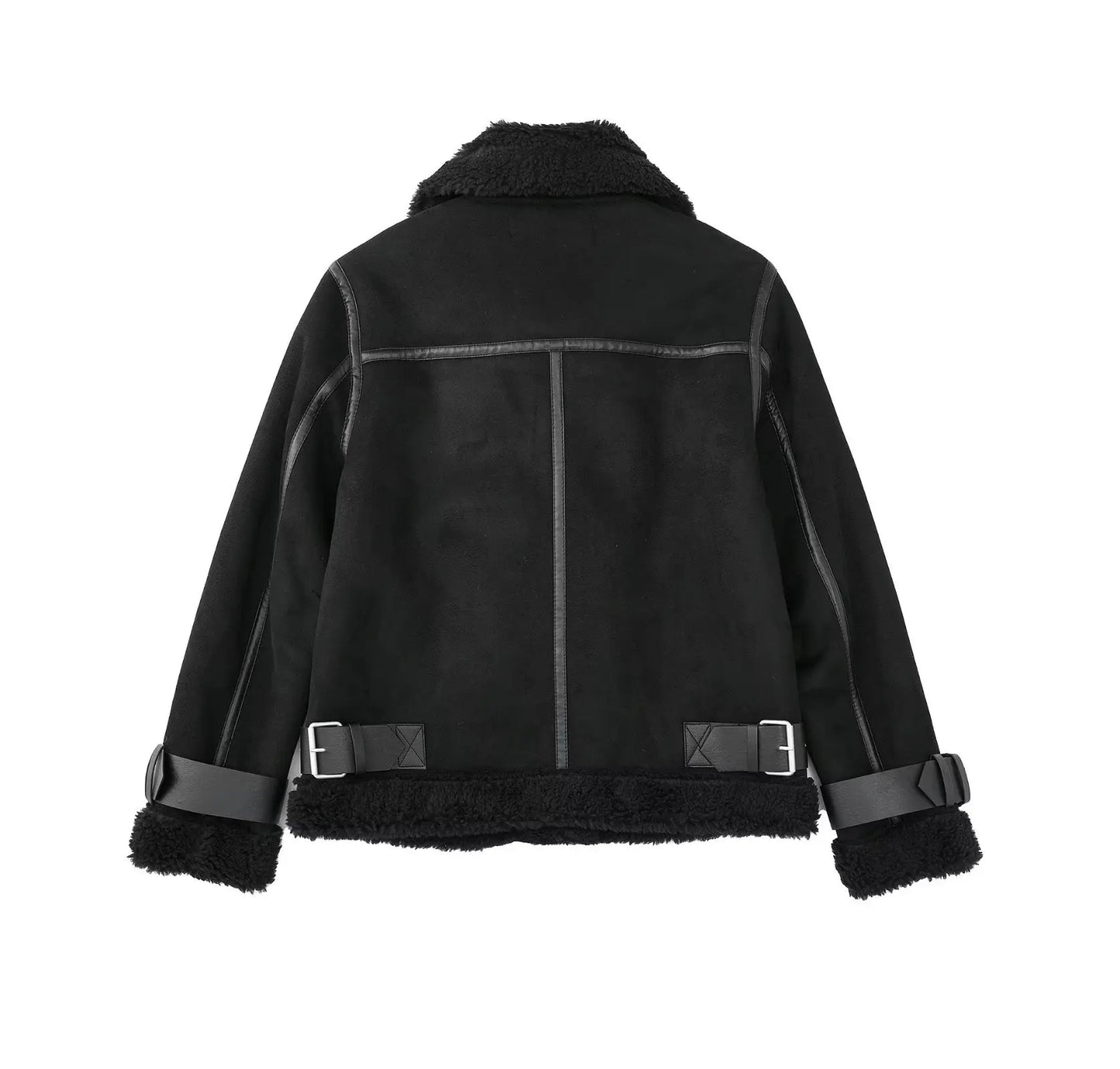 Faux Fur Double-sided Zipper Jacket