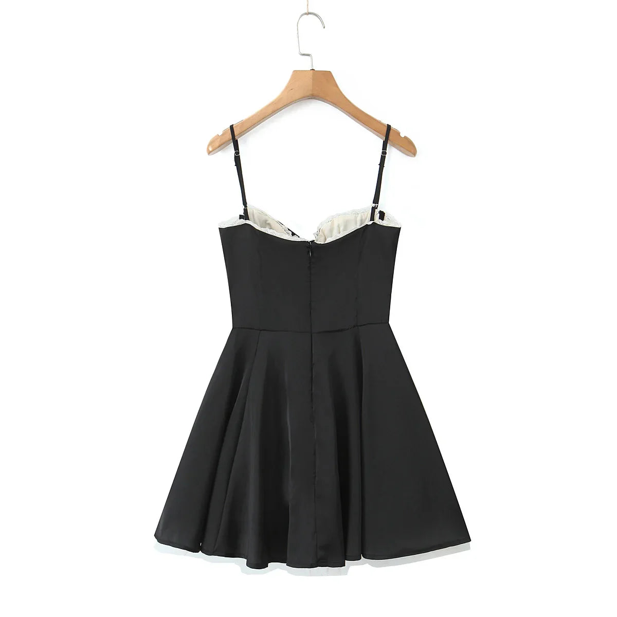 Satin Corset Tulle Flare Mini Dress