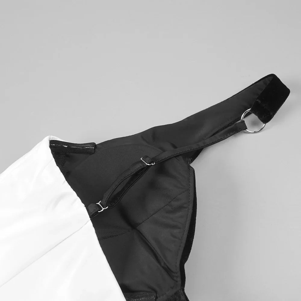 Two Tone Patchwork Cut Out Satin Maxi Dress