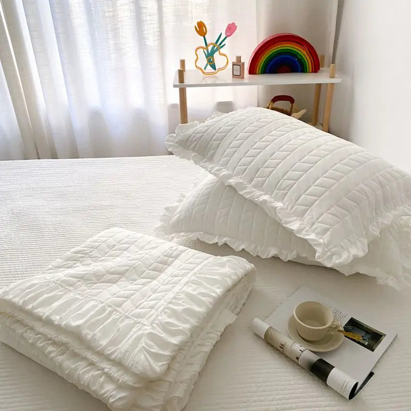 Korean Style Quilted Summer Quilt Blanket Lightweight Cooling Air-conditioning Comforter Quilt Soft Thin Quilt Machine Washable