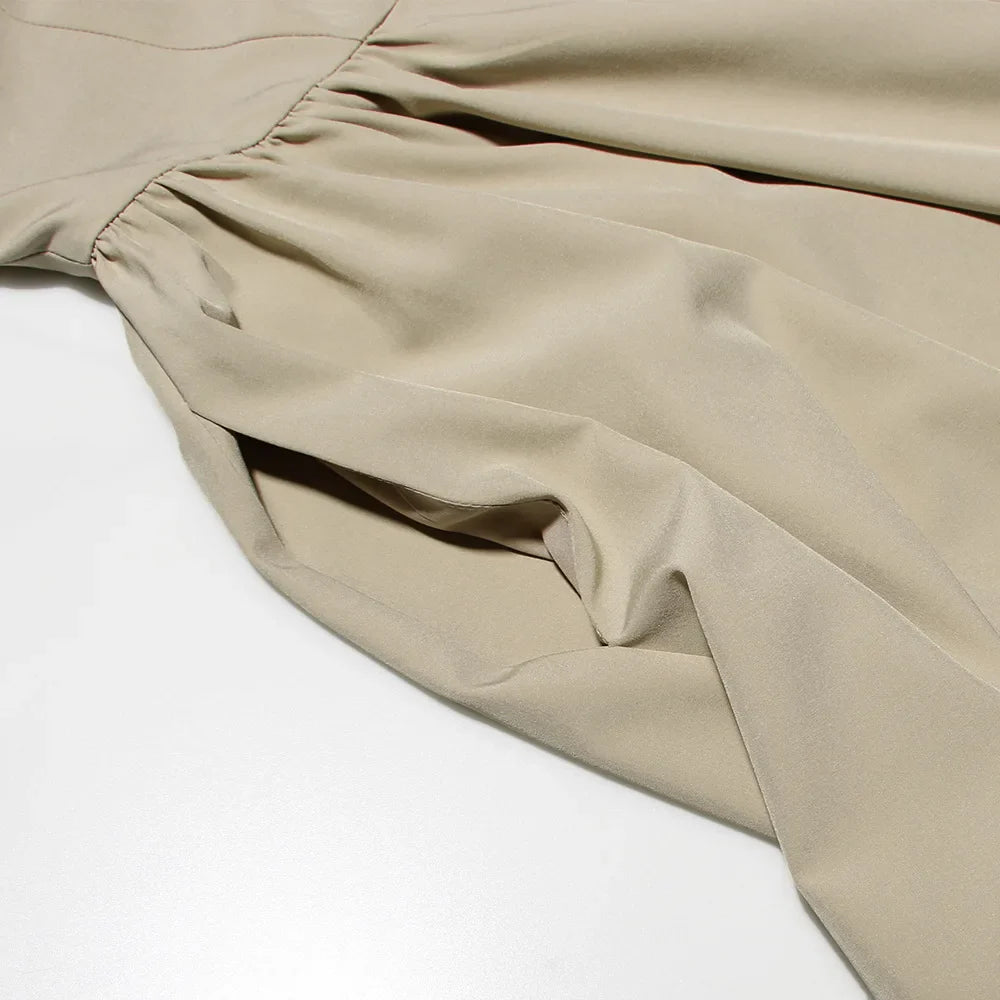 Solid Spaghetti Strap Bustier Pleated Midi Dress