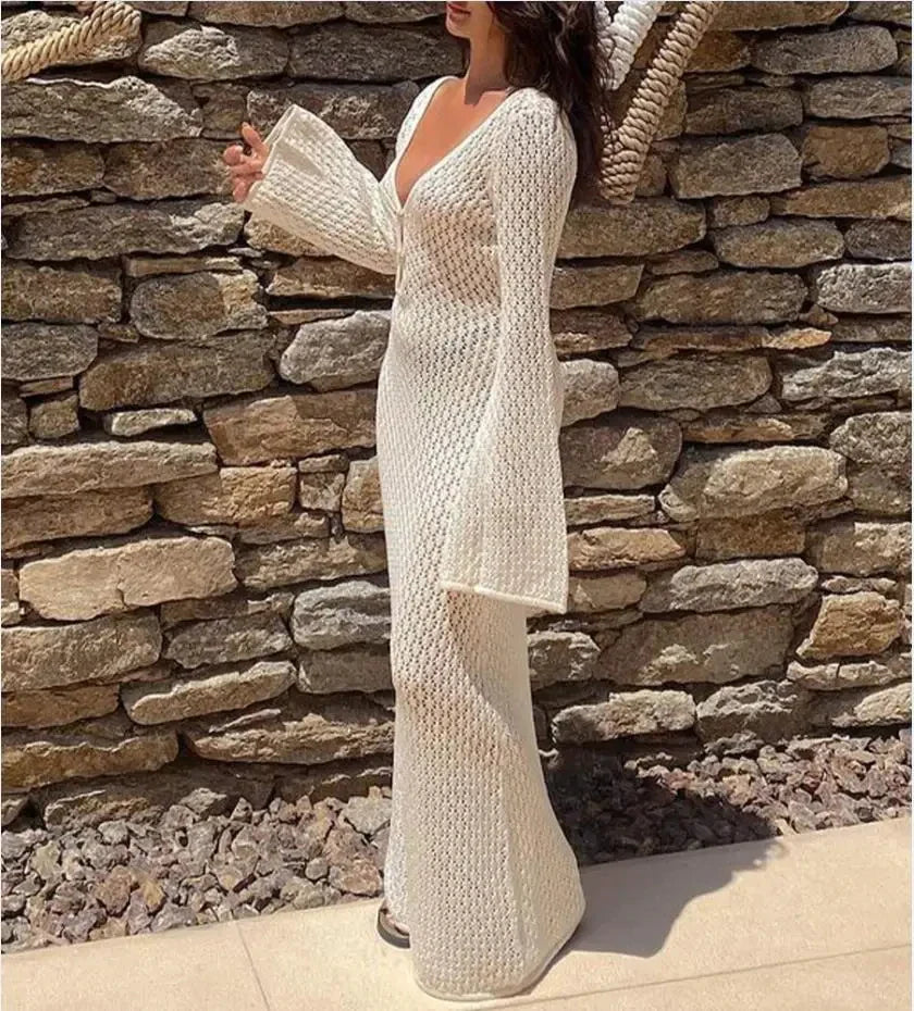 Knit Flare Long Sleeve Dress