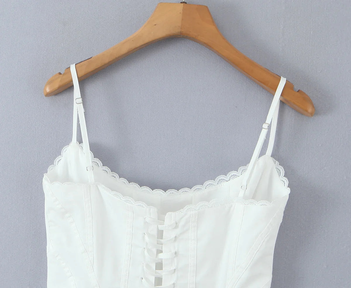 White Corset Cami Top