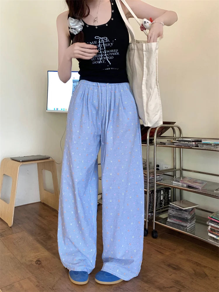 Printed Drawstring Cargo Pants