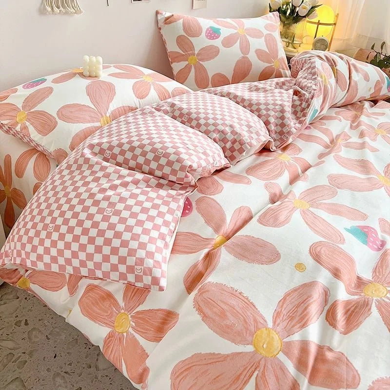 Ins Nordic Butterfly Bedding Set Flat Bed Sheet Duvet Cover Twin Full Queen Nordic Bed Linen Boy Girl Bedding Sets