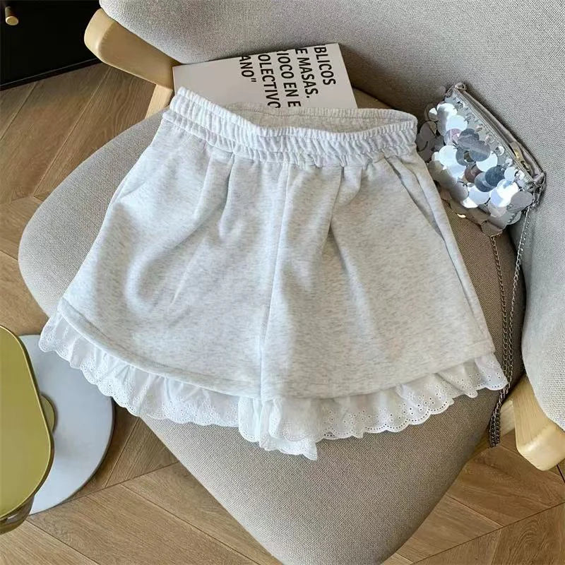 Lace Patchwork Sports Shorts
