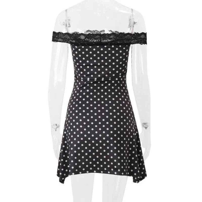 Polka Dot Off-shoulder Mini Dress