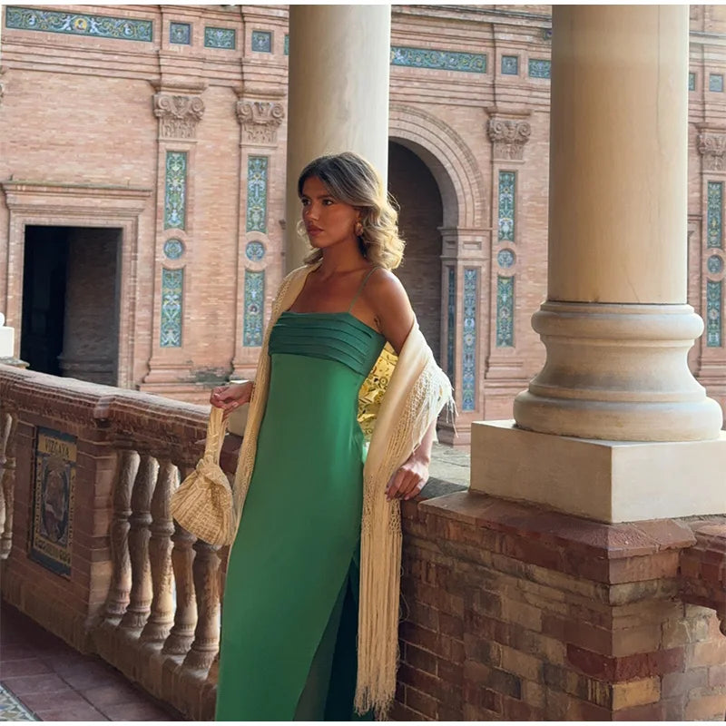 Two Tone Contrasting Maxi Dress