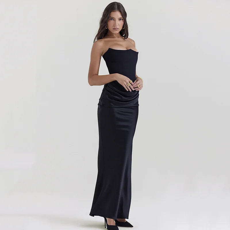 Satin Corset Maxi Dress