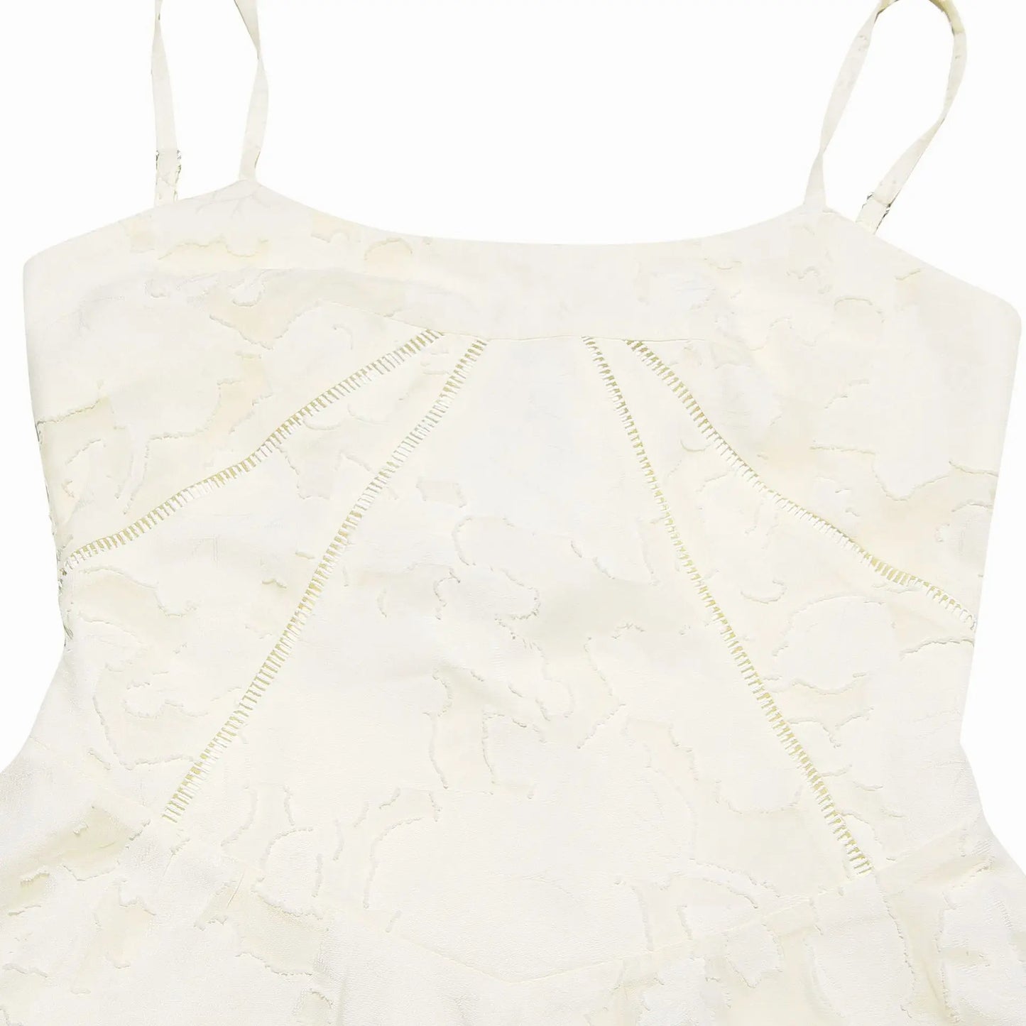 Jacquard Layered Lace Up Cami Mini Dress