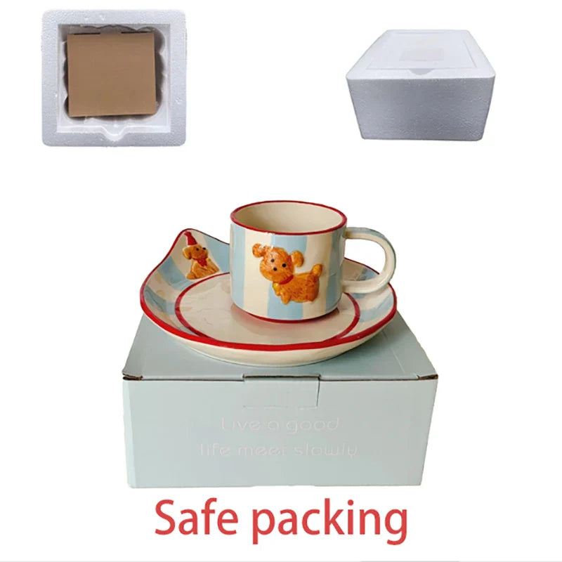 Mug Designer hand-painted birthday dog ceramic coffee mug set High appearance level cup Christmas gift birthday