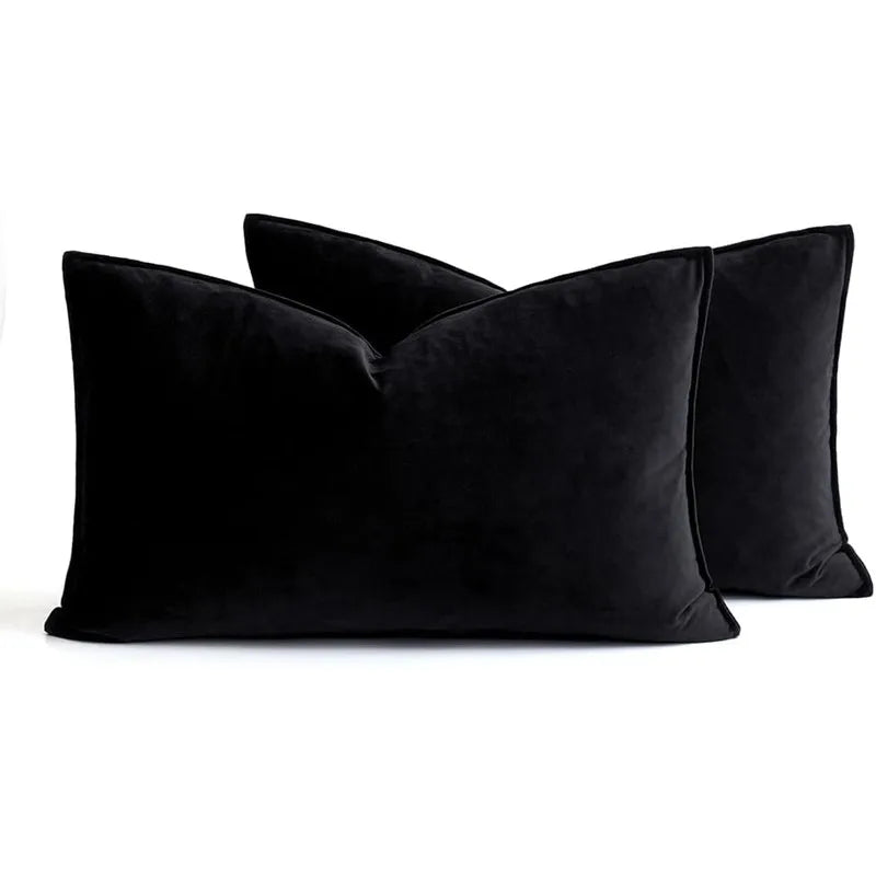 Set of 2 Velvet Throw Pillow Case Cushion Cover 30x50cm 45x45cm 50x50cm 60x60cm Home Decor Cojines Black Green Grey