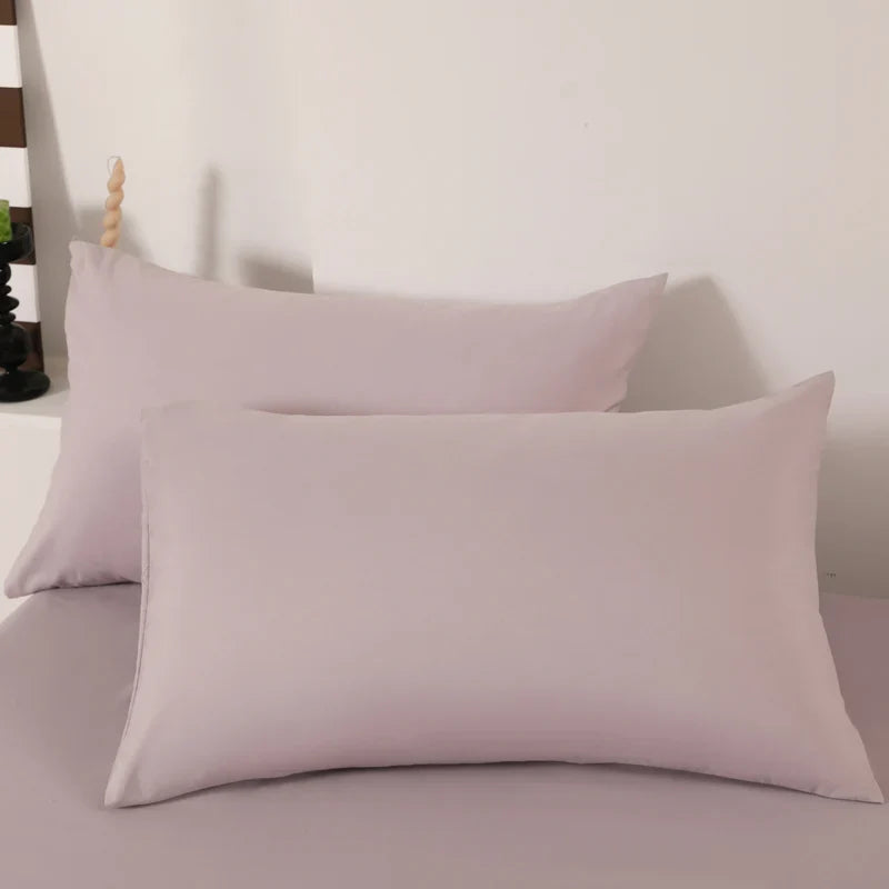 2pcs Pillow Case Decorative Cotton Pillowcase Envelope Style Solid Color Home One Pair Cushion Cover 48X74cm