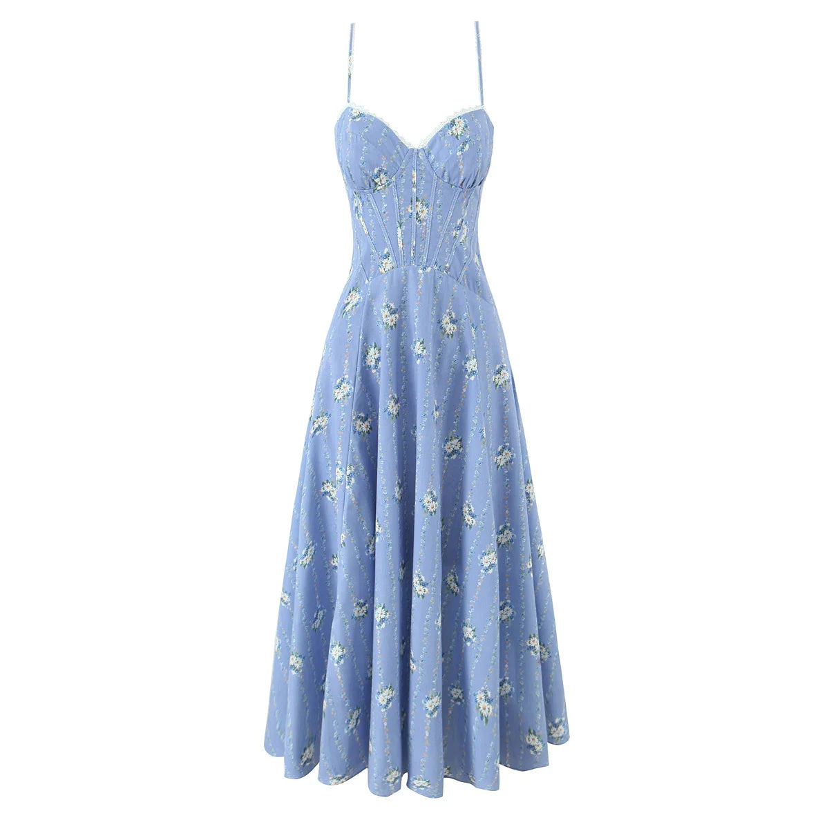 Floral Print Corset Midi Dress