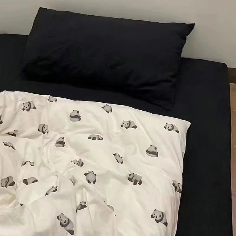 INS Gradient Cream Pink And Green Bedding Sets Streak Flat Sheets Soft Home Textile For Girls Full Size With Pillowcases
