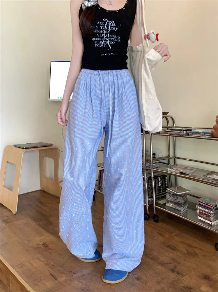 Printed Drawstring Cargo Pants