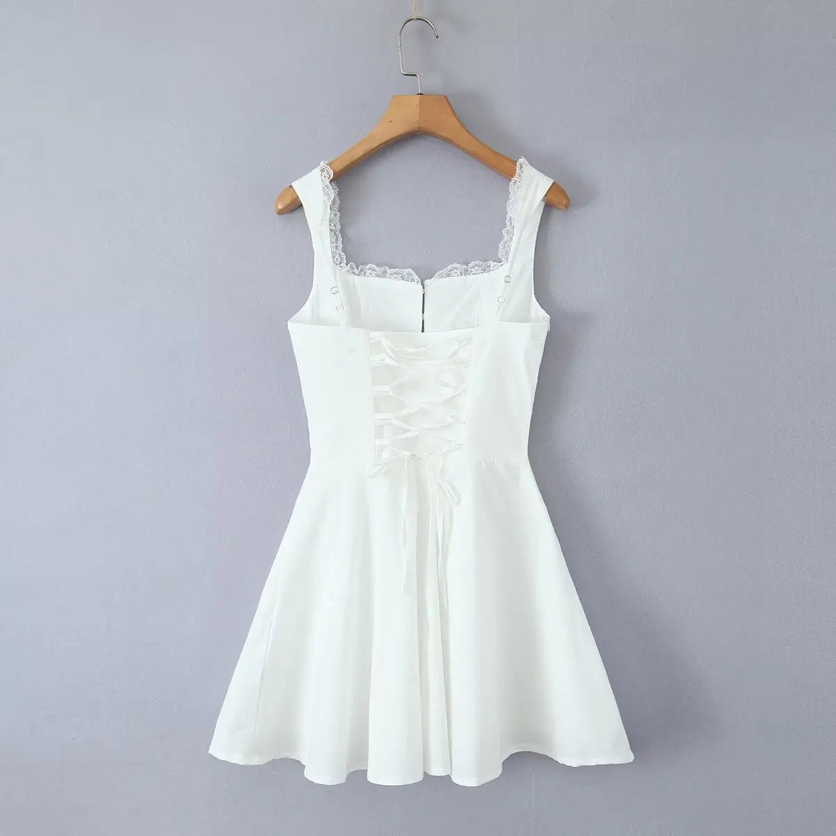 Square Neck Strap Mini Dress