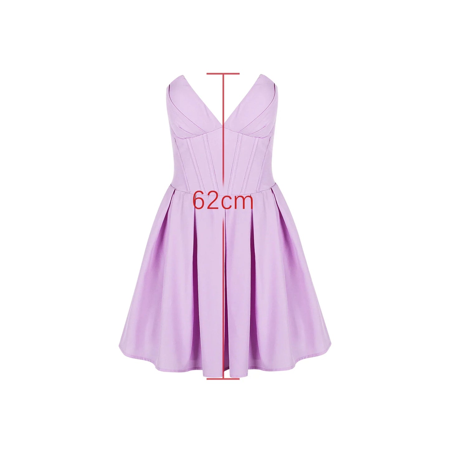 Lavender V-neck Strapless Mini Dress