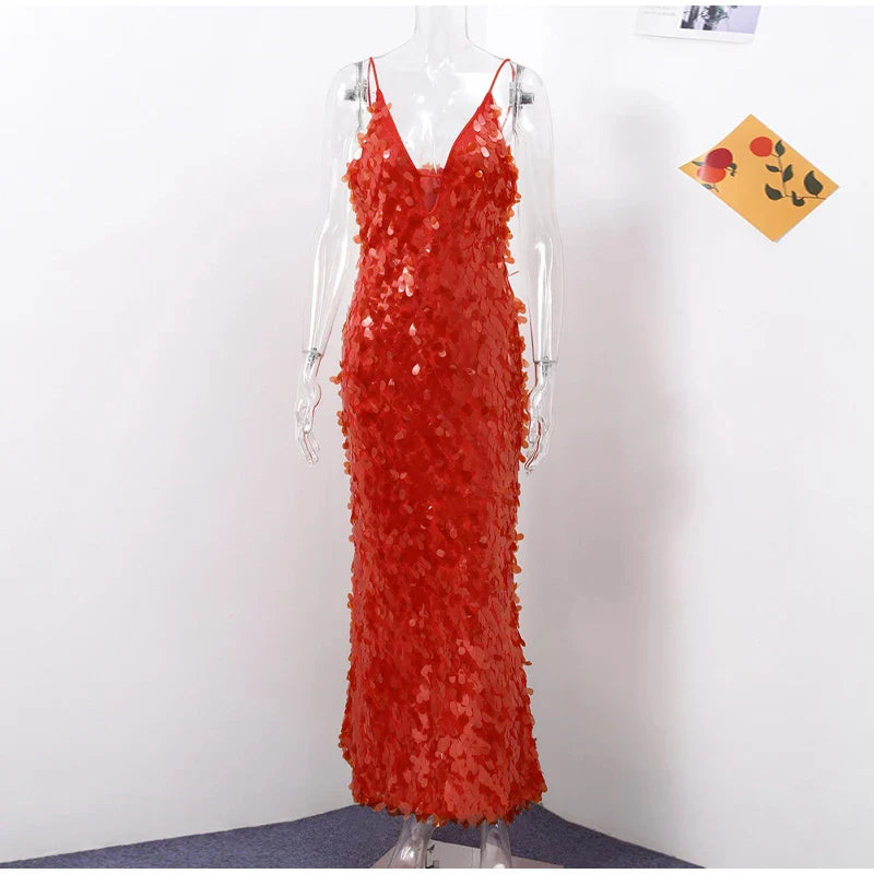 Sequined Slip Long Dress
