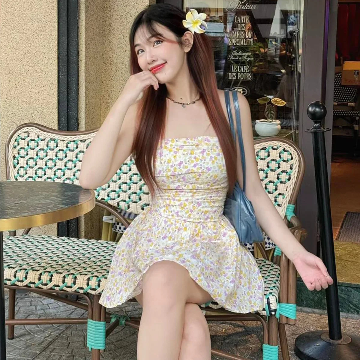 Floral Printed Tube Mini Dress