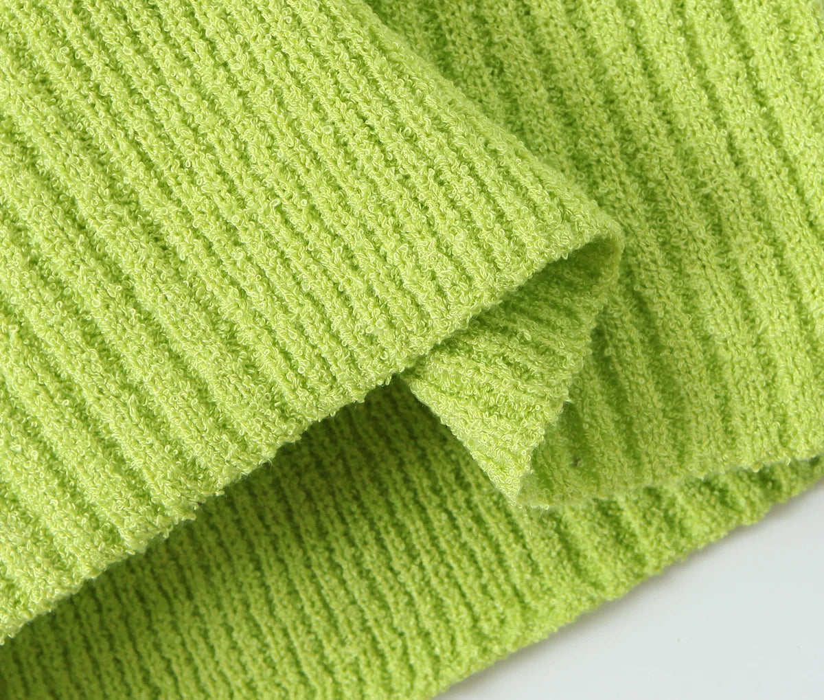 Knit Fluorescent Green Sling Mini Dress