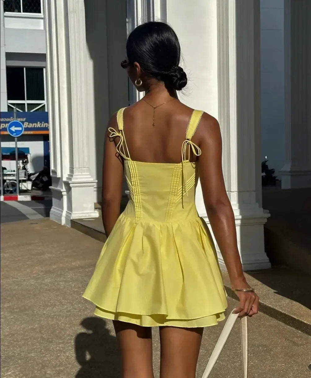 Lace-Up Corset Mini Dress