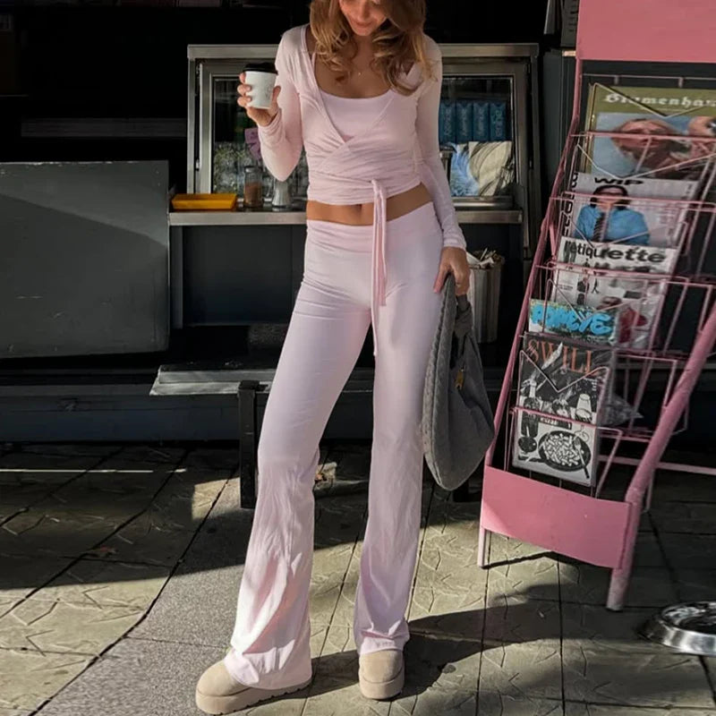 Wrap Around Tie Up Top And Pants Set