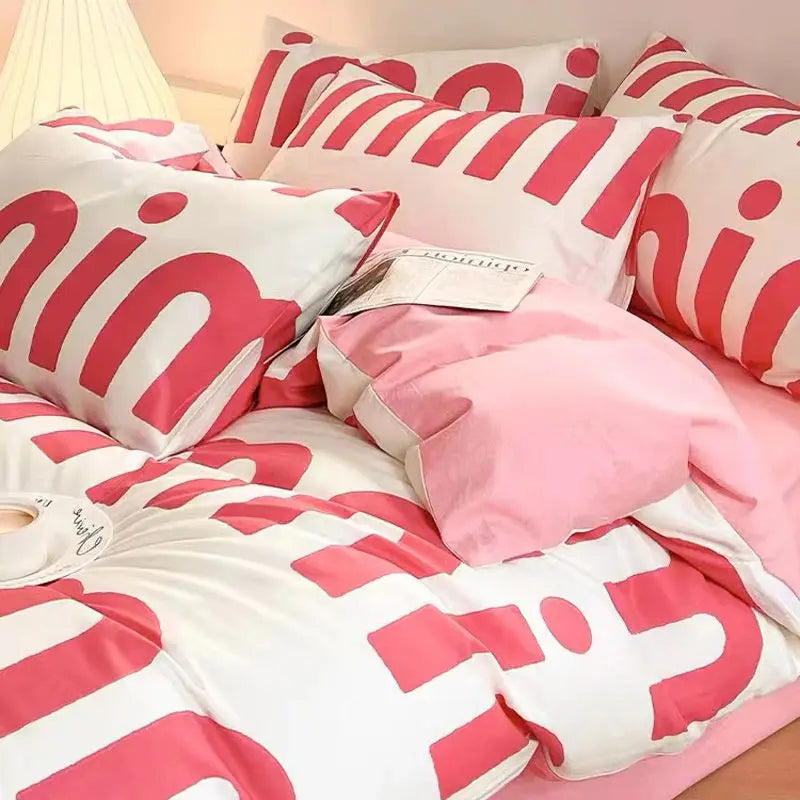 Red Cherry Plaid Duvet Cover Set with Sheet Pillowcase Soft Cover NoFilling Warm Bed Linen Twin Full Queen Size Home Bedding Set