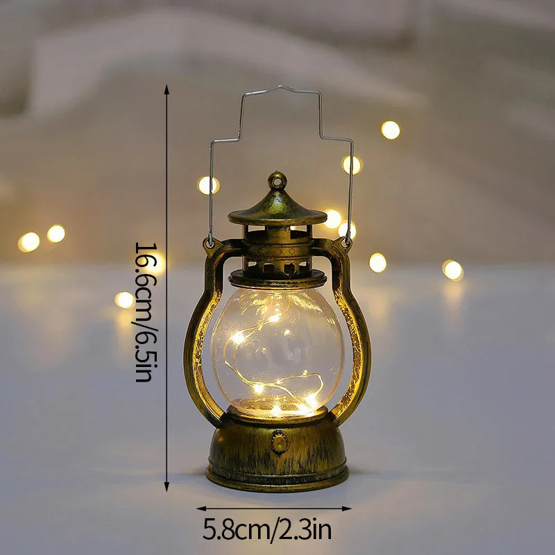 Ins Candle Holders lantern for Table Retro Flameless Kerosene Lamp Desktop Candlestick Chandelier Christmas New Year Home Decor