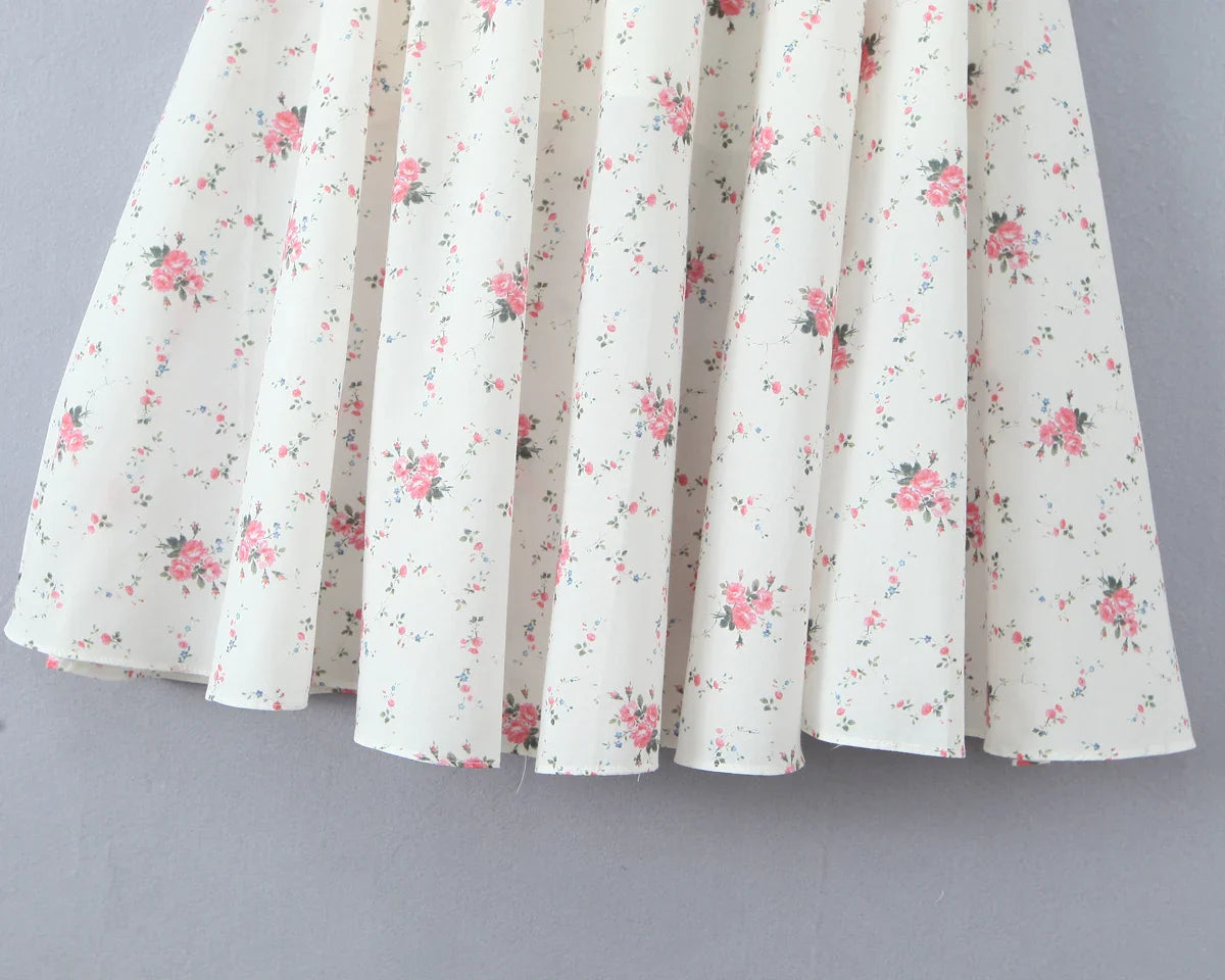 Floral Print Corset Midi Dress