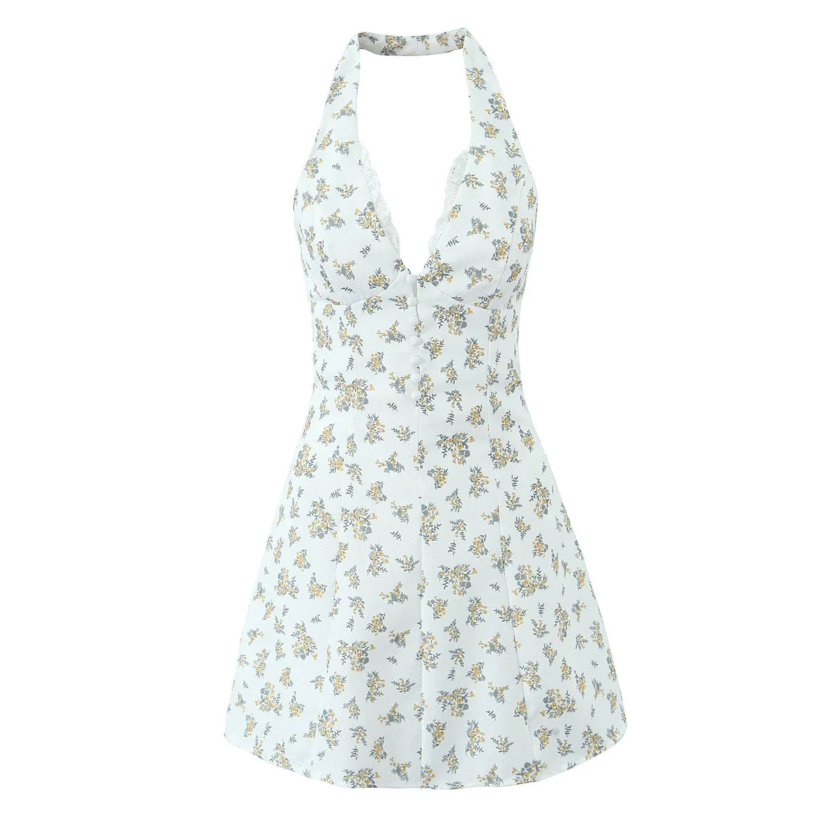 Printed Halter Mini Dress