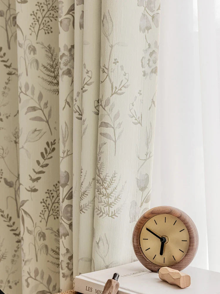 French Living Room Curtains Floral Pattern Bedroom Decoration Curtains Green Home Curtain Blackout Sun Protection Study Curtain