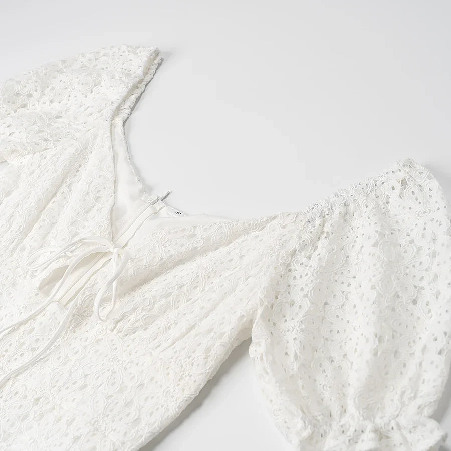 Short Sleeve Embroidered Mini Dress