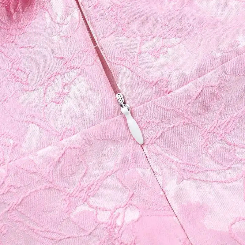 Large Bow Off Shoulder Jacquard Mini Dress