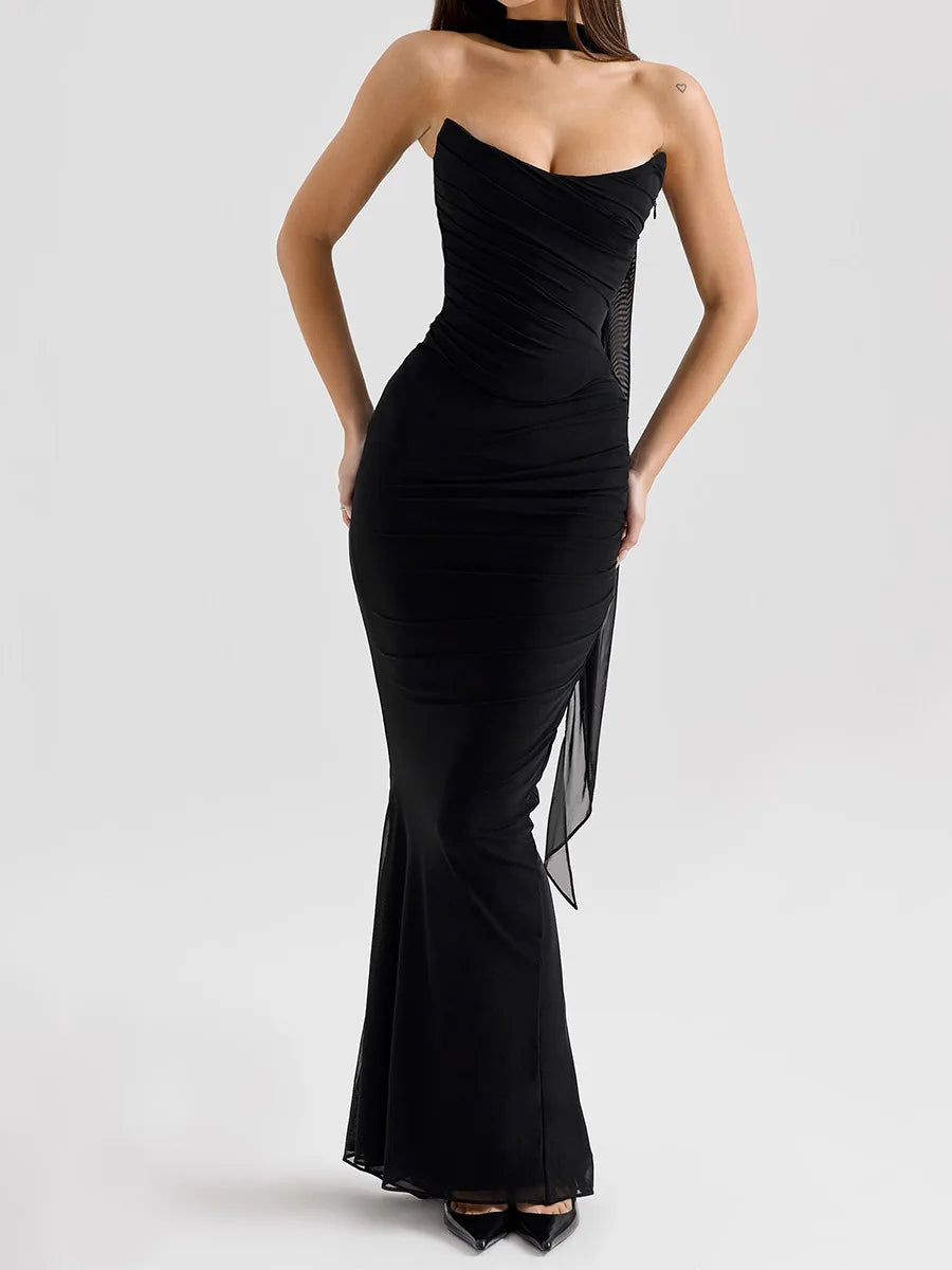 Corset Top With Mermaid Long Skirt And Scarf Set