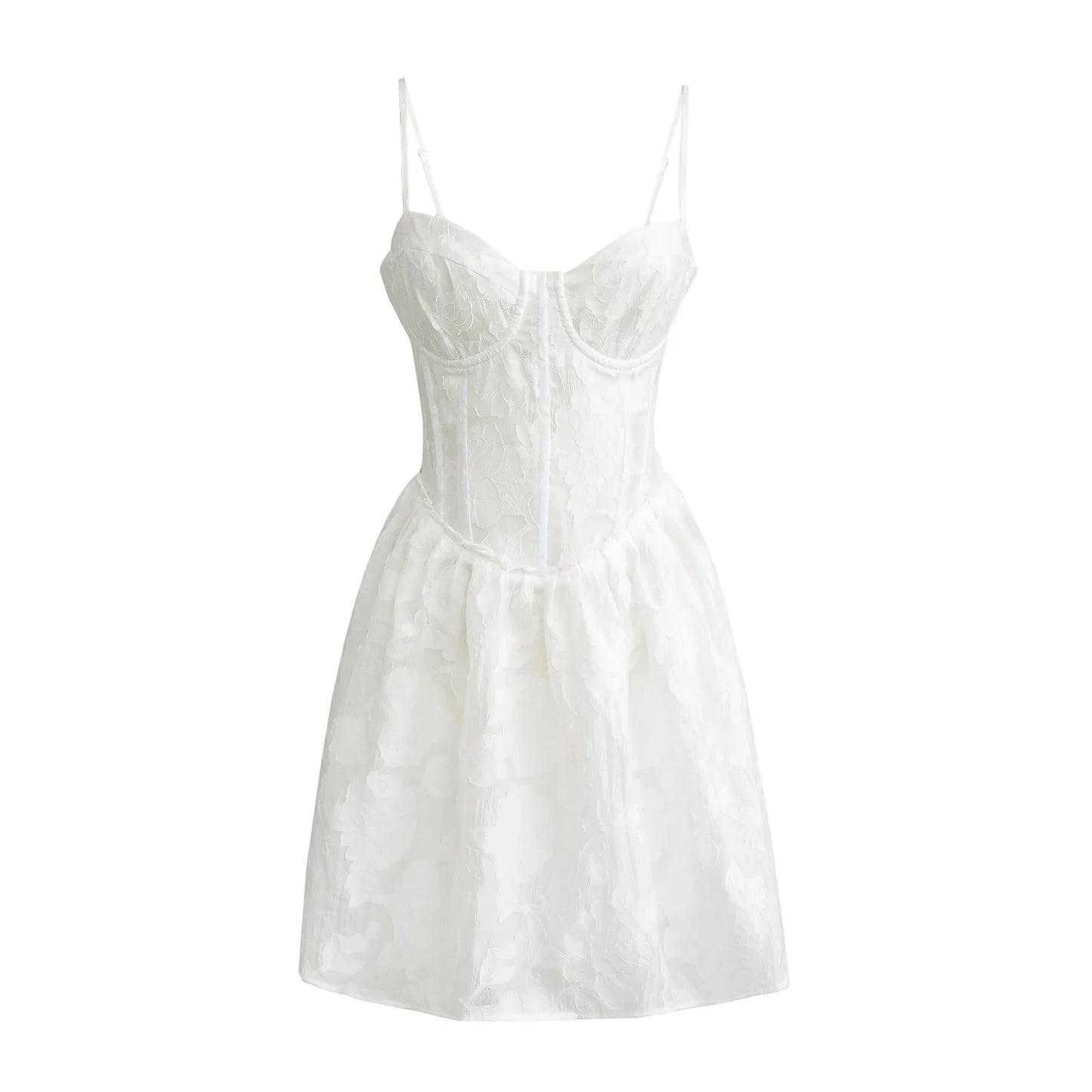 Jacquard Corset Strap Mini Dress