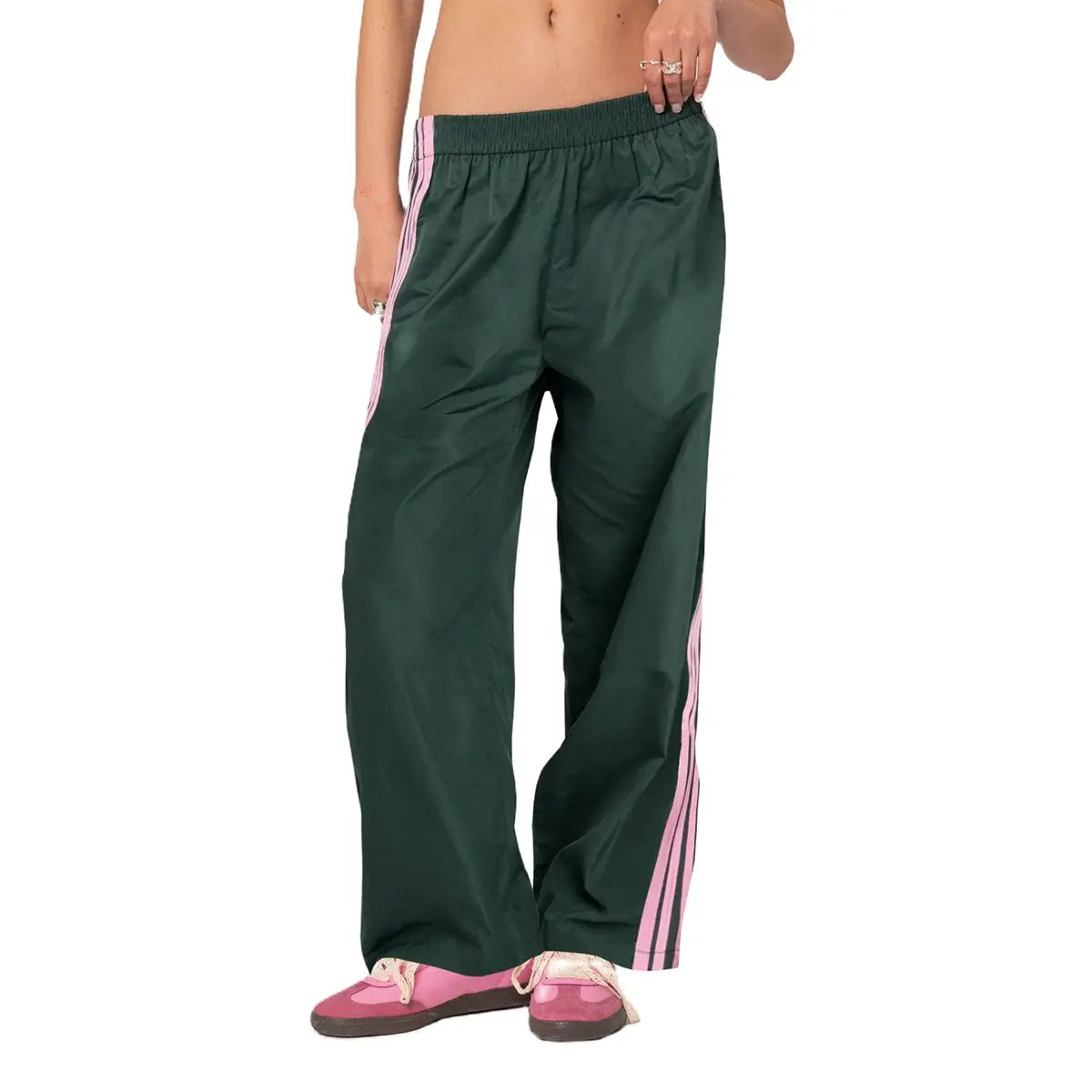Wide Side Striped Low Waist Sweatpants