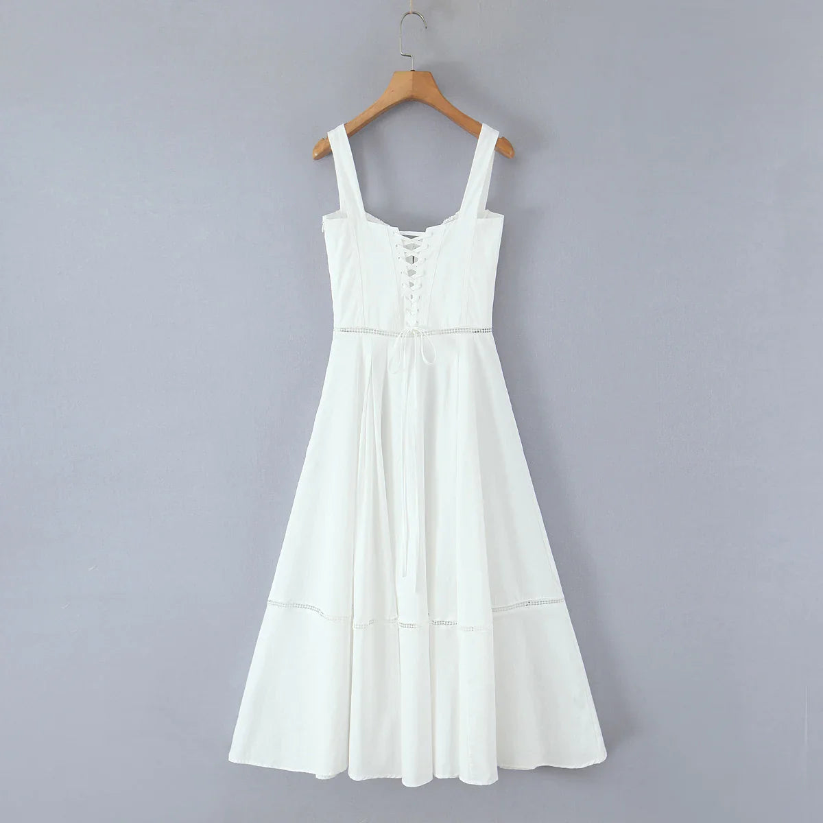 Patchwork Spliced Tie Up Strap Maxi Dress