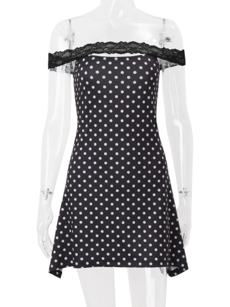 Polka Dot Off-shoulder Mini Dress
