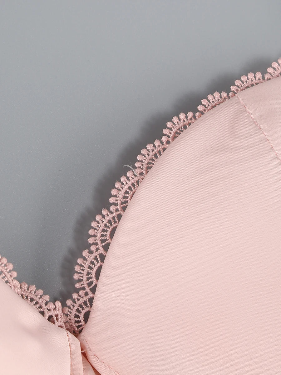 Satin Tulle Frill Strap Mini Dress